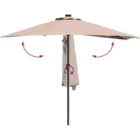 Syfax Garten-Sonnenschirm Taupe 294 x 150 x 224 cm