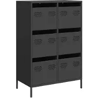 Syfax Highboard Schwarz 68x39x101,5 cm Stahl