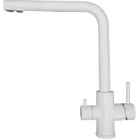 OEM DQOK Küchenarmatur, Doppelgriff-Design, gebürsteter Edelstahl, ssd wh, G1/2