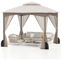 Northix 3x3 m Pavillon mit Moskitonetz & Sandsäcken, wasserdicht