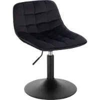 Merkloos Barkhocker – Schwarz – Samt – Höhenverstellbar – Industrial Stil – 1 Stück