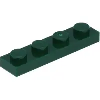 LEGO 1x4 Platte 3710 - 100 Stück Dunkelgrün