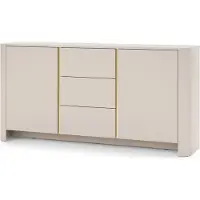 Furnlux Classic FURNLUX Anrichte Bari Gold Und Beige 168cm / Hauptfarbe: Beige / Abmessungen: 168 x 84 x 39 cm