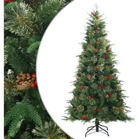 Syfax Künstlicher klappbarer Weihnachtsbaum mit Ständer Grün 210 cm