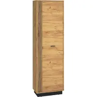 Furnlux Classic FURNLUX Schrank Vasco Eiche Und Schwarz 60cm / Hauptfarbe: Beige / Abmessungen: 60 x 200 x 34 cm