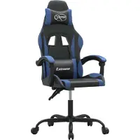 Syfax Gaming-Stuhl Drehbar Schwarz und Blau Kunstleder