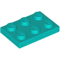 LEGO 2x3 Platten 3021 - 100 Stück Dunkles Türkies