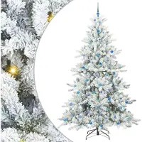 Syfax Künstlicher klappbarer Weihnachtsbaum Weiß 240 cm PVC und Stahl