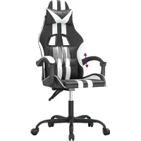 Syfax Gaming-Stuhl Schwarz und Weiß Kunstleder