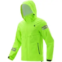 RockBros Regenjacke Winddicht Wasserdicht Fahrrad Jacke Damen & Herren für Fahrrad Motorrad Outdoor Neongrün XL