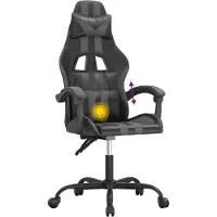 Syfax Gaming-Stuhl Drehbar Schwarz und Grau Kunstleder