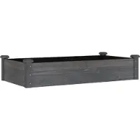 Syfax Hochbeet mit Einsatz Grau 120x60x25 cm Massivholz Tanne