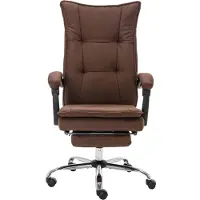 Syfax Bürostuhl Braun Stoff ergonomisch, mit Liegefunktion, Fußstütze, höhenverstellbar, neigbar, 64x68x113-120 cm