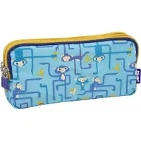 Milan Dreifaches Mehrzweck-Etui Tangled Monkeys Blau (22 x 11 x 6,5 cm)
