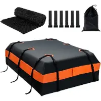Northix Wasserdicht Dachbox mit 600 L Kapazität für Alle Fahrzeuge 132x100x43cm Schwarz+Orange