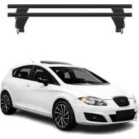 Menabo Dachträger Grundtäger für Seat Leon 2009-2013 ABE Aluminium Schwarz 2tlg