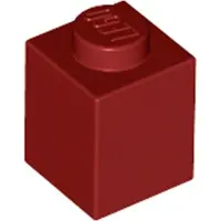 LEGO Stein 1x1 (3005), Dunkelrot (Dark Red), 50x
