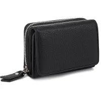 Sonstiges CHAOFANXI Damen Geldbörse Trifold Leder Schwarz mit 6 Kartenfächern
