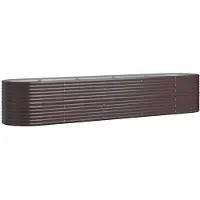 Syfax Hochbeet Verzinkter Stahl 368x80x68 cm Braun