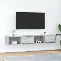Syfax TV-Schränke 2 Stk. Grau Sonoma 80x31x25,5 cm Holzwerkstoff
