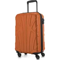 Suitline - leichtes Handgepäck 55x35x20 cm Flugzeug-Trolley 34 L Bordgepäck Hand-Koffer leicht Bord-Koffer 4 Rollen Kabinengepäck Hand Luggage TSA ,Orange
