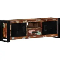 Syfax TV-Schrank 100x30x35 cm Massivholz Altholz