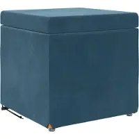 Syfax Hocker Blau 41 x 41 x 40 cm Samt und Engineering Holz