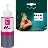 Evoke Druckerpatronen Tintenpatrone für Epson 664 Magenta XL | 70 ml | 6400 Seiten | T6643 | Ersatz für Ecotank ITS L3050 L3060 L3070 L382 L210 L386