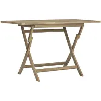 Syfax Gartentisch Klappbar Grau 120x70x75 cm Massivholz Teak