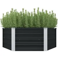 Syfax Hochbeet Anthrazit 129 x 129 x 45 cm Verzinkter Stahl