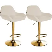 CLP 2er Set Barhocker Braga Gold Stoff, Farbe:taupe
