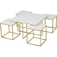 AEA Couchtisch Weiß Luxus Design Metall Elegantes Möbel Wohnzimmer Couchtische