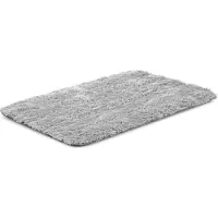 AIO Factory Hundebettmatte 100x70 cm Shaggy Hellgrau Anti-Rutsch