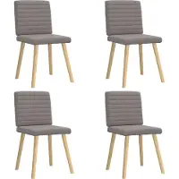 Syfax Esszimmerstühle 4 Stk. Taupe Stoff