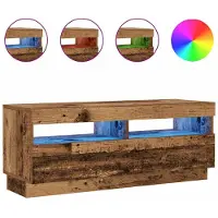 Syfax TV-Schrank mit LED-Leuchten Altholz-Optik 100x35x40 cm