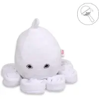 Bobono Oktopus Kuscheltier für Kinder mit Rassel - weiß