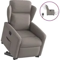 Syfax Relaxsessel mit Aufstehhilfe Elektrisch Taupe Stoff
