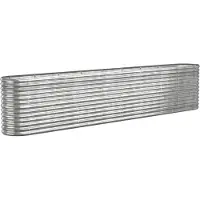 Syfax Hochbeet Verzinkter Stahl 332x40x68 cm Silbern