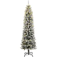Syfax Künstlicher Weihnachtsbaum mit Schnee 150 LEDs 150 cm