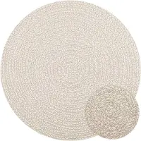 Syfax Teppich ZIZUR Creme Ø 120 cm Jute-Optik Indoor und Outdoor
