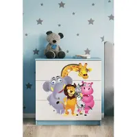 RAUMHIRSCH FURNITURE Kinderkommode mit Schubladen ZOO in der Farbe Blau Babydreams