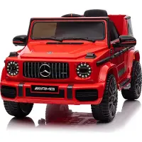LEADZM Elektroautos für Kinder Mercedes Benz G63 AMG mit 12V Elektrofahrzeug 2,4G Fernbedienung, 2-türiges Kinder-Elektrofahrzeug mit MP3 Rot