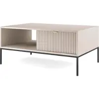Furnlux Classic FURNLUX Couchtisch Avon Beige Und Schwarz 104cm / Hauptfarbe: Beige / Abmessungen: 104 x 48 x 68 cm