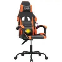 Syfax Gaming-Stuhl Drehbar Schwarz und Orange Kunstleder