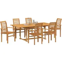 vidaXL Garten-Essgruppe 7 stk. Braun 200 x 100 x 75 cm Massivholz Teak