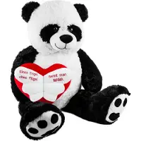 Ed Brubaker XXL Panda 100 cm groß mit 'Einen Engel ohne Flügel nennt Man Mama' Herz - Stofftier Plüschtier - Kuscheltier Teddybär