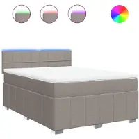 Syfax Boxspringbett mit Matratze Taupe 160x200 cm Stoff