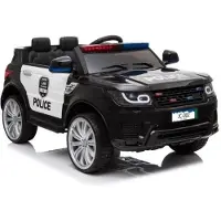 Es-toys Elektrokinderauto SUV Police 12V Black, 2 Sitzer