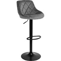 EHokery Barhocker CYDRO BLACK - Grafit Velvet, höhenverstellbar