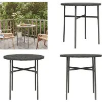vidaXL Beistelltisch Grau 45 cm Poly Rattan - Beistelltisch - Beistelltische - Gartentisch - Terrassentisch